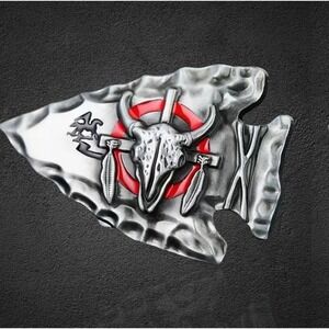 Ceremonial Buffalo Skull Arrowhead Belt Buckle - Small - New!
